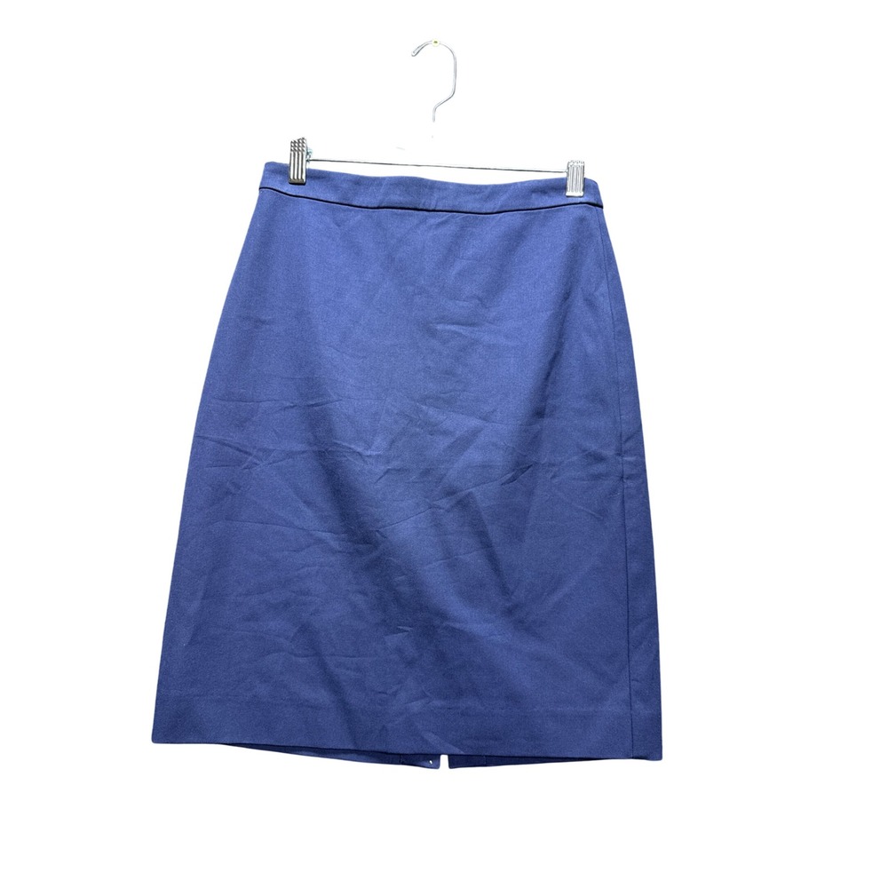 J. Crew Pencil Skirt Women No Size Navy Blue Knee Length Professional
